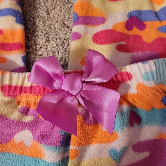 Two Circo Fuzzy Medium Girls Pajama Bottoms Pink Multicolor Bows - Picture 5 of 11